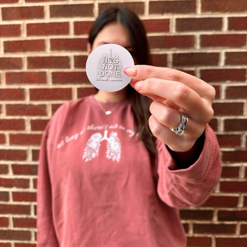 He's Not Done Sticker